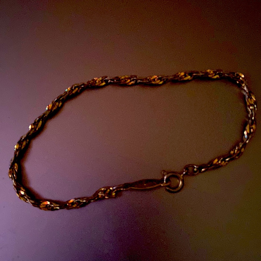 Gold over silver braided bracelet